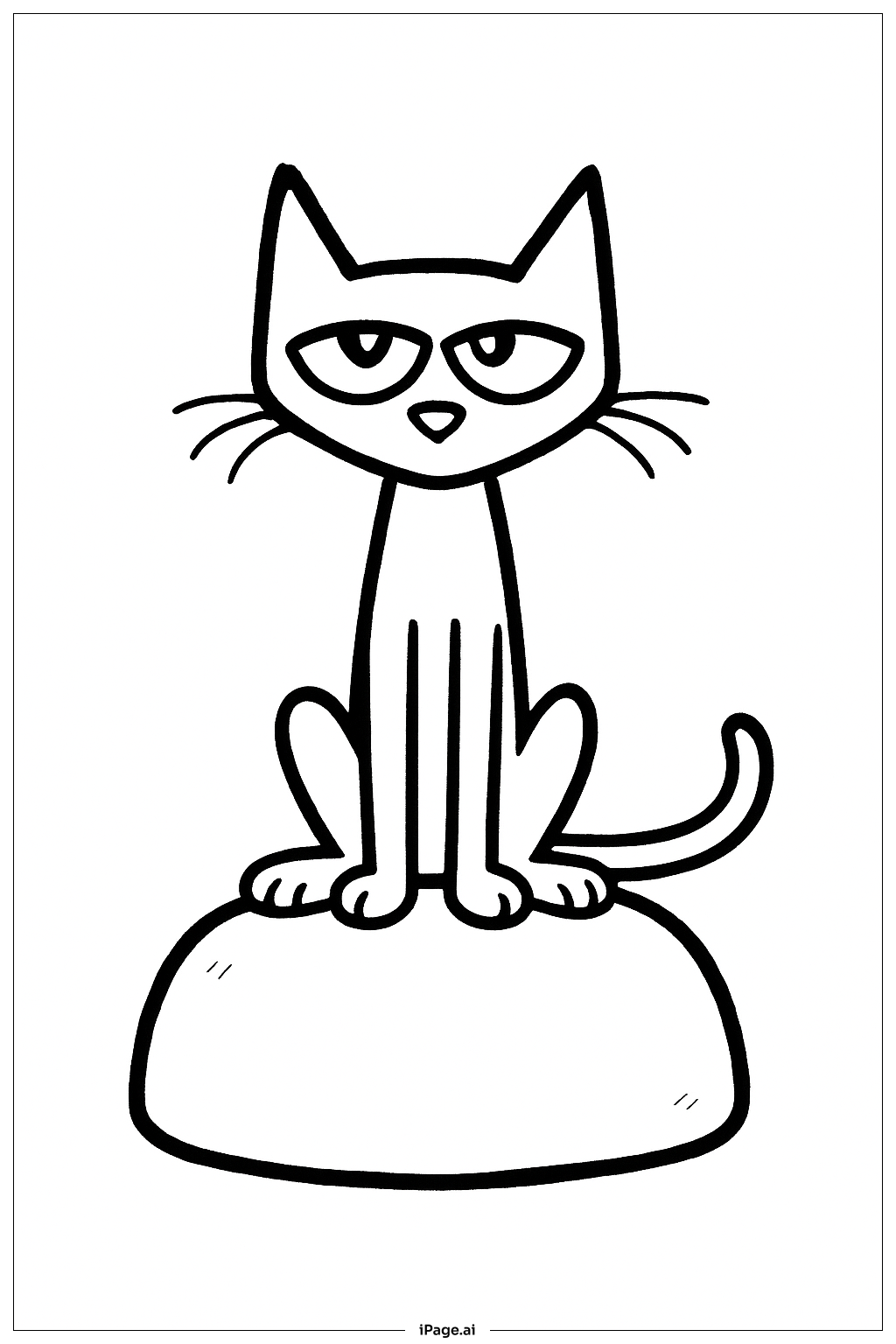 Page de coloriage Pete Le Chat Sur La Roche
