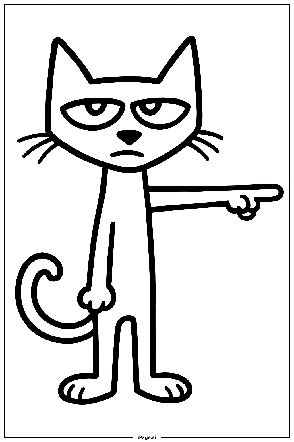 Page de coloriage Pete Le Chat Qui Pointe