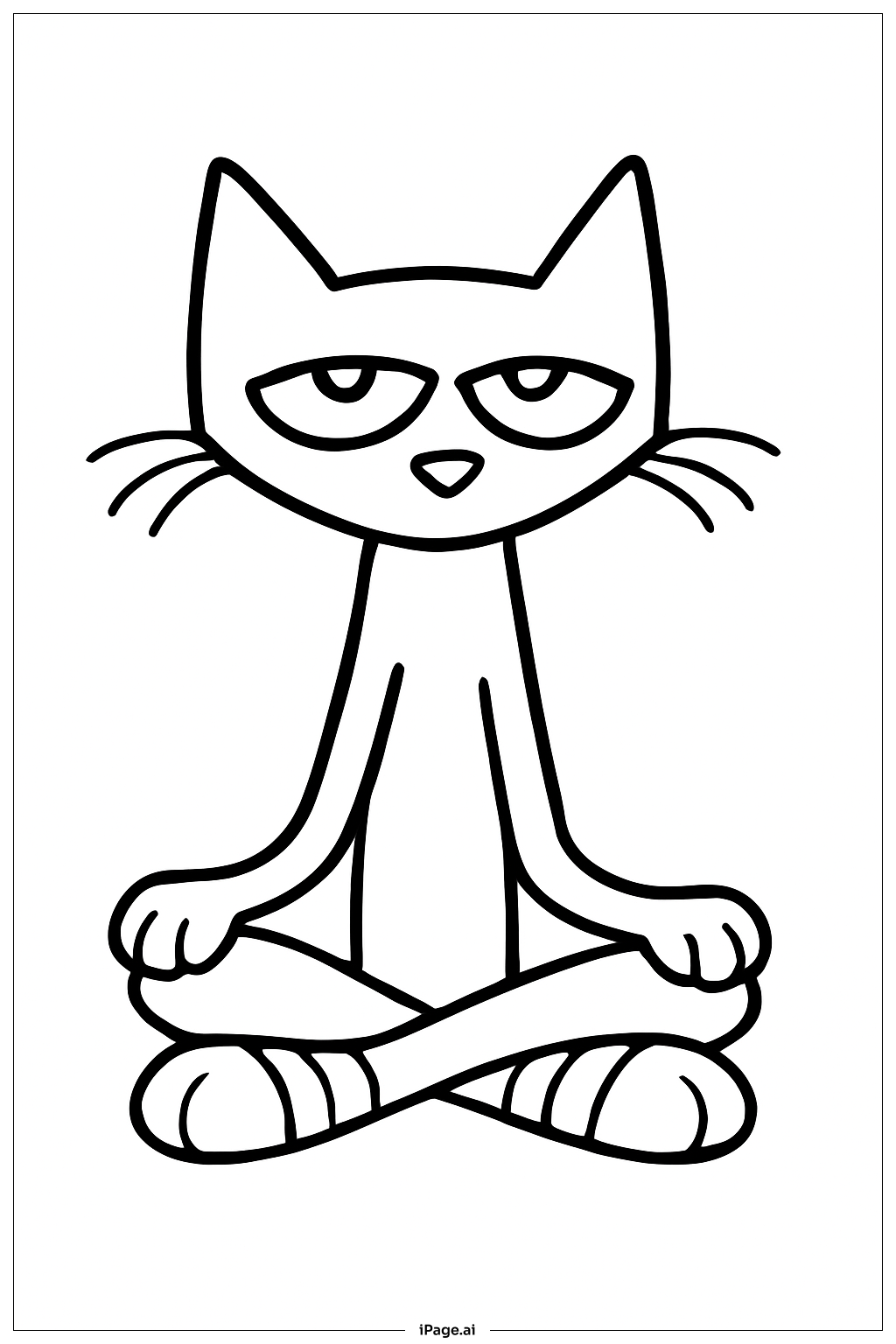 Page de coloriage Pete Le Chat Assis