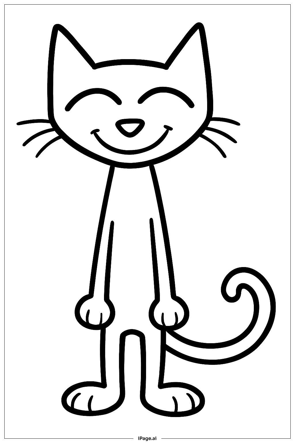 Page de coloriage Pete Le Chat Sourit