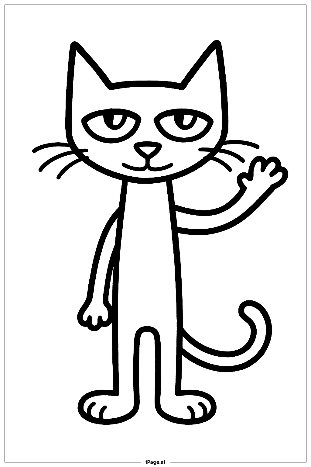 Page de coloriage Pete le Chat qui fait signe