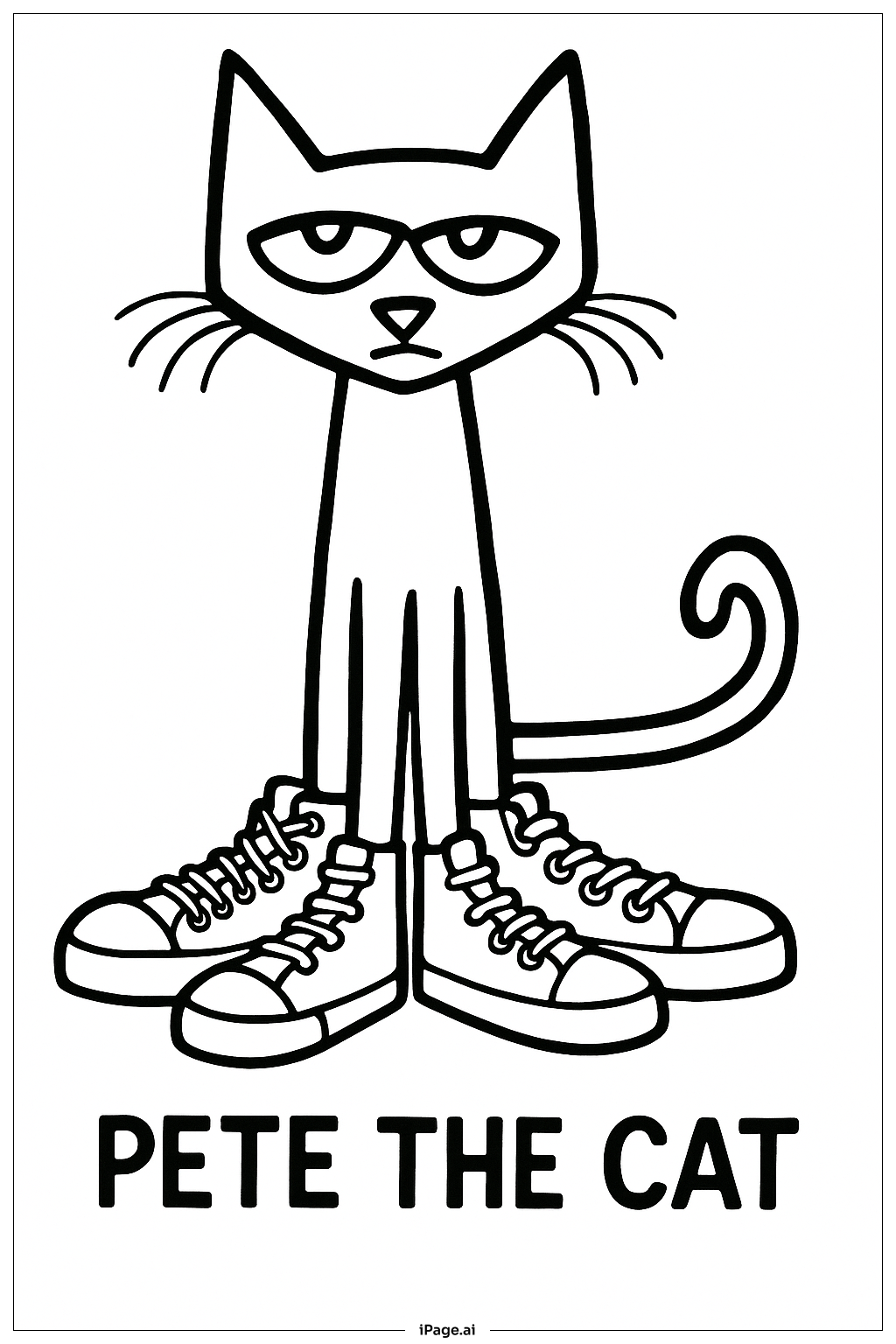 Page de coloriage Pete Le Chat portant des chaussures