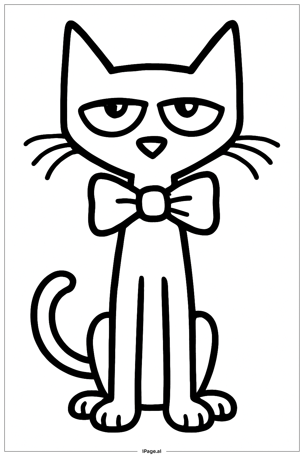 Page de coloriage Pete Le Chat Avec Nœud
