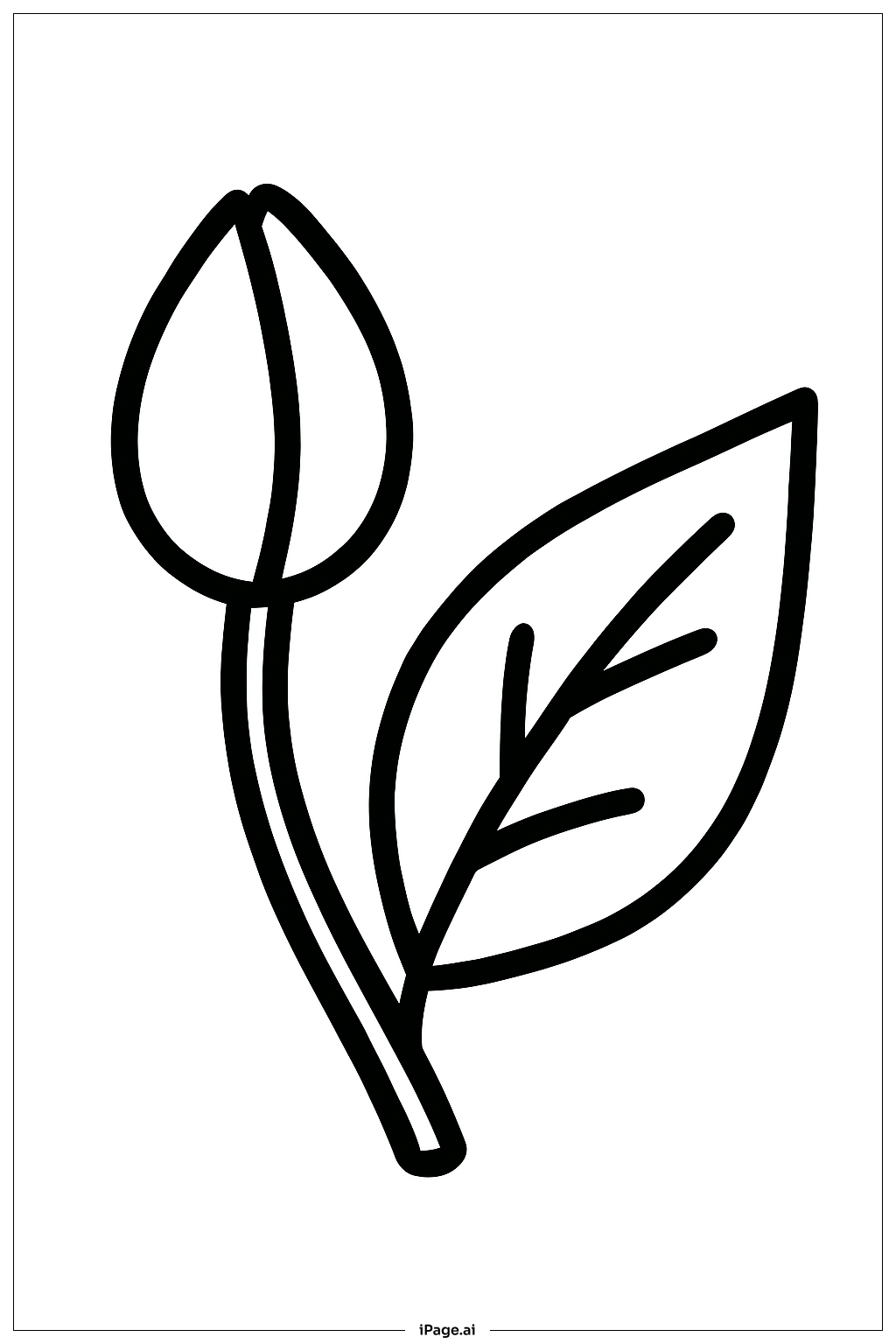  Página para colorear de Brote y Hoja de Fotosíntesis 