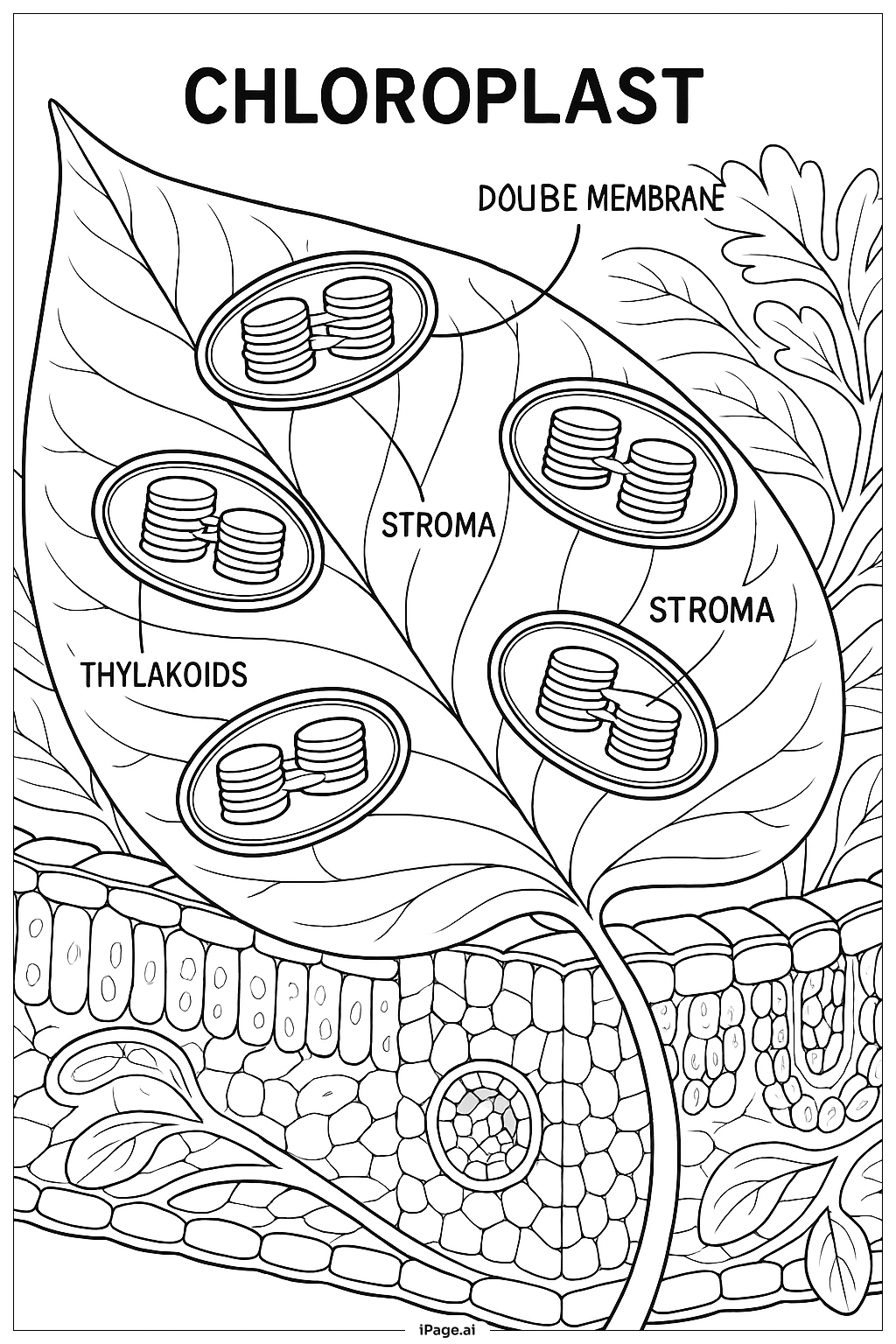  Trang tô màu Mô hình Lục lạp Quang hợp 
