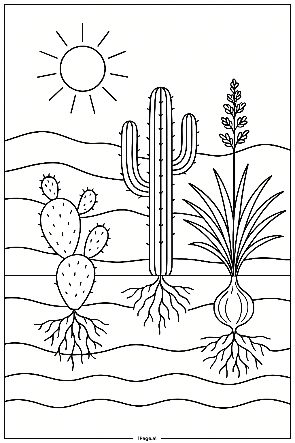  Photosynthesis Desert Plant Adaptation Coloring Page 
