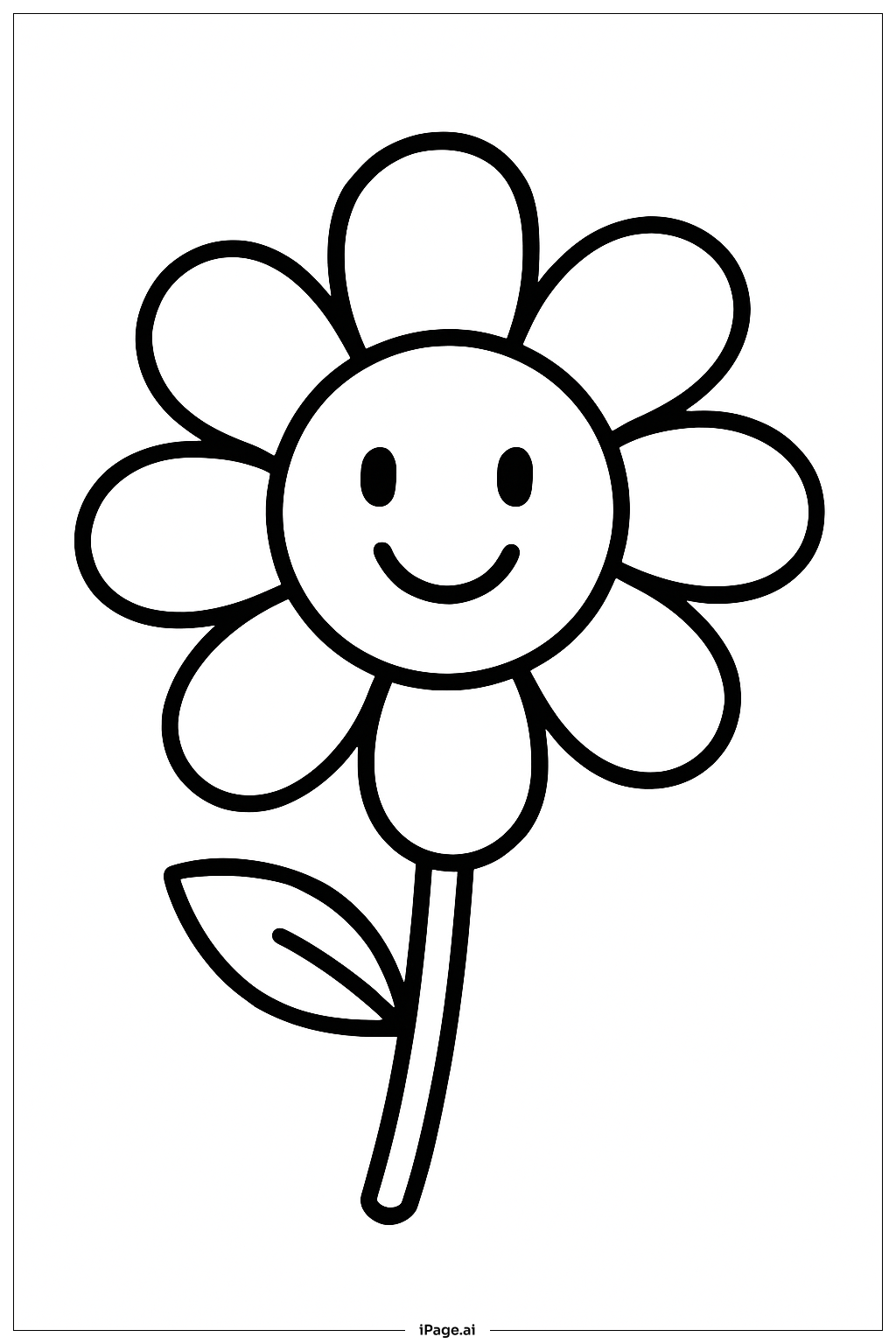  Página para colorear de Flor Amigable con Fotosíntesis 
