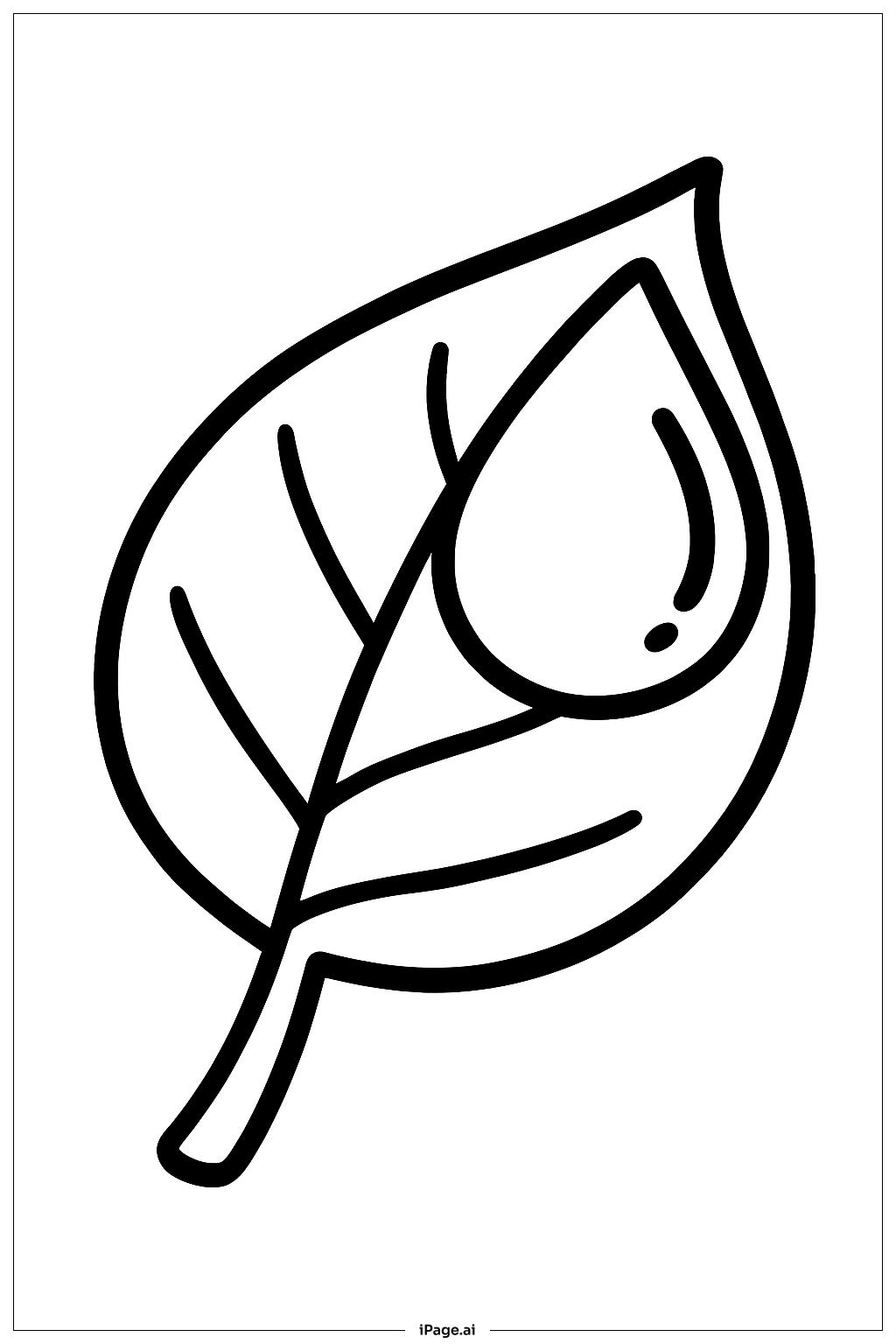  Photosynthese Blatt und Wassertropfen Ausmalseite 