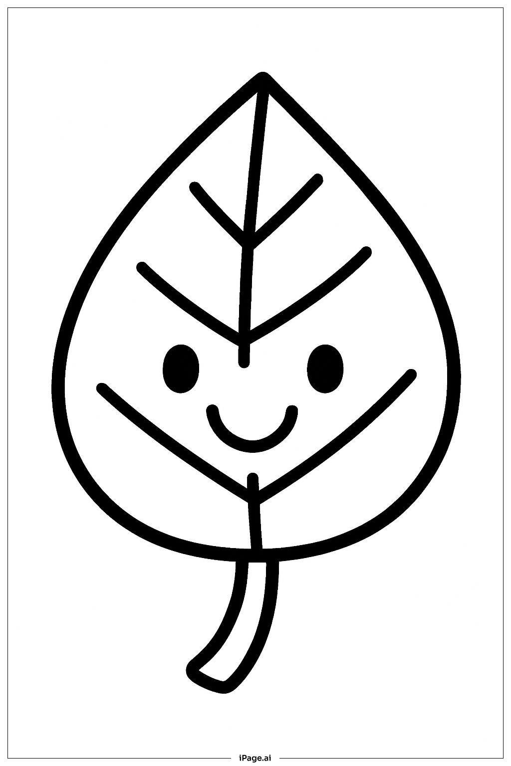  광합성 나뭇잎 얼굴 색칠공부 페이지 