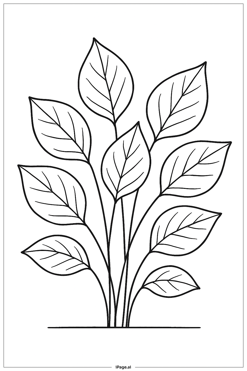  光合作用的叶子和茎填色页 