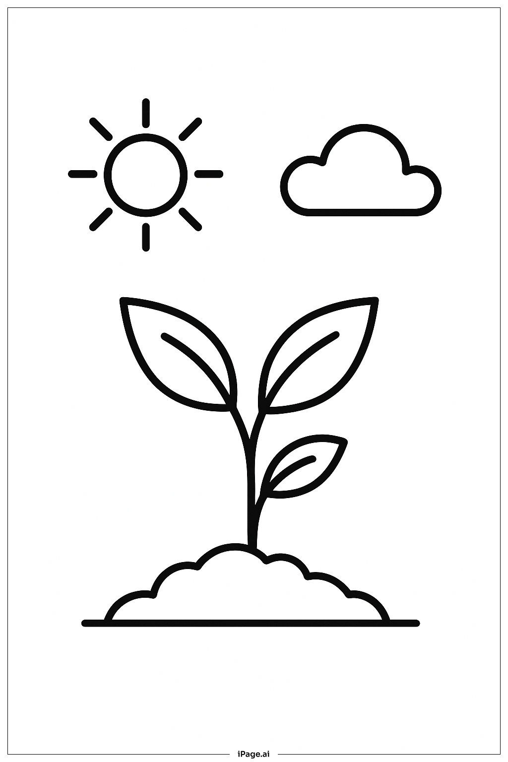  光合作用植物与太阳填色页 