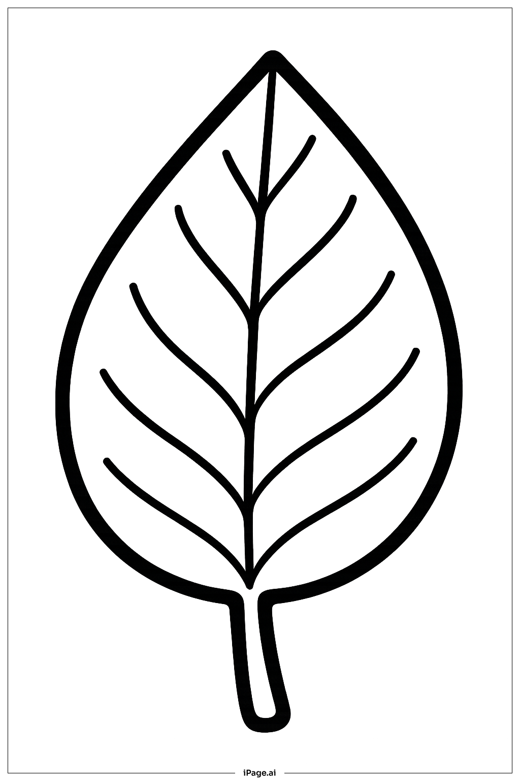  光合作用植物葉子輪廓著色頁 