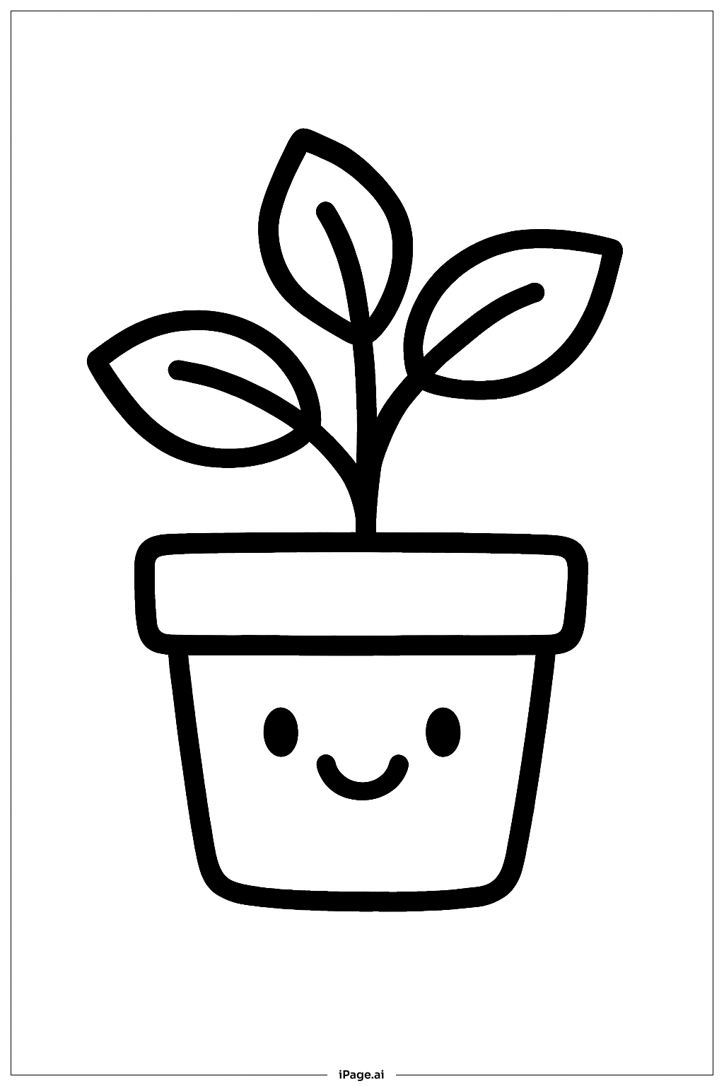  Página para colorear de Planta sonriente de fotosíntesis 