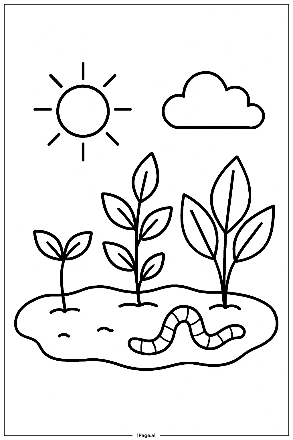  Página para colorear de Ecosistema pequeño de fotosíntesis 