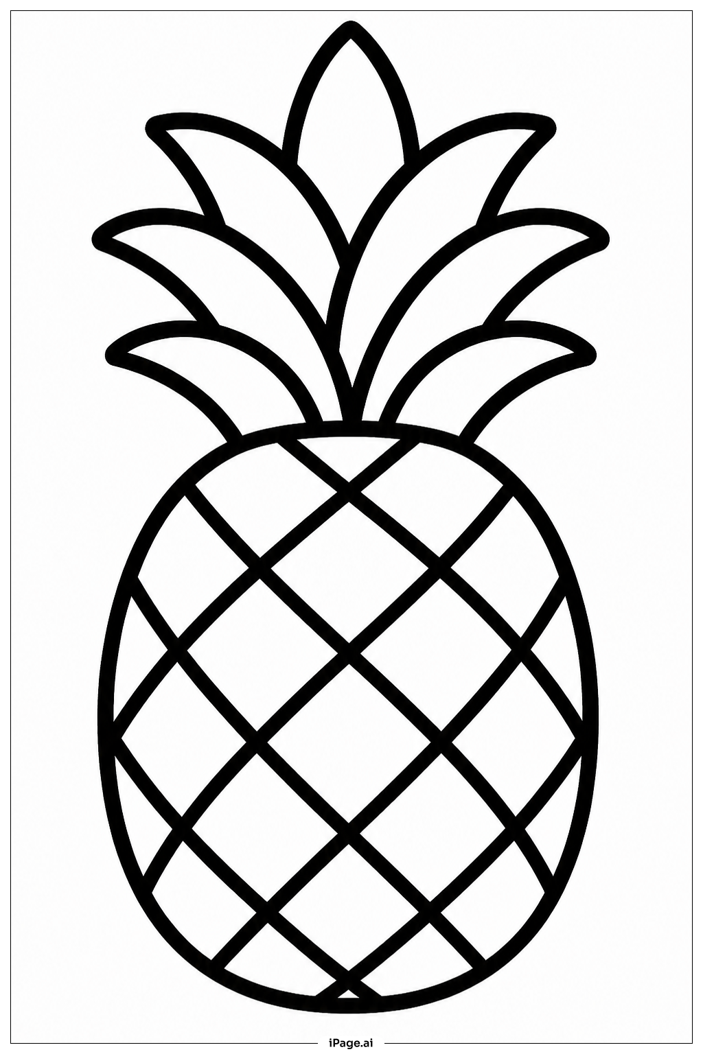 Página para colorear de Silueta de Piña