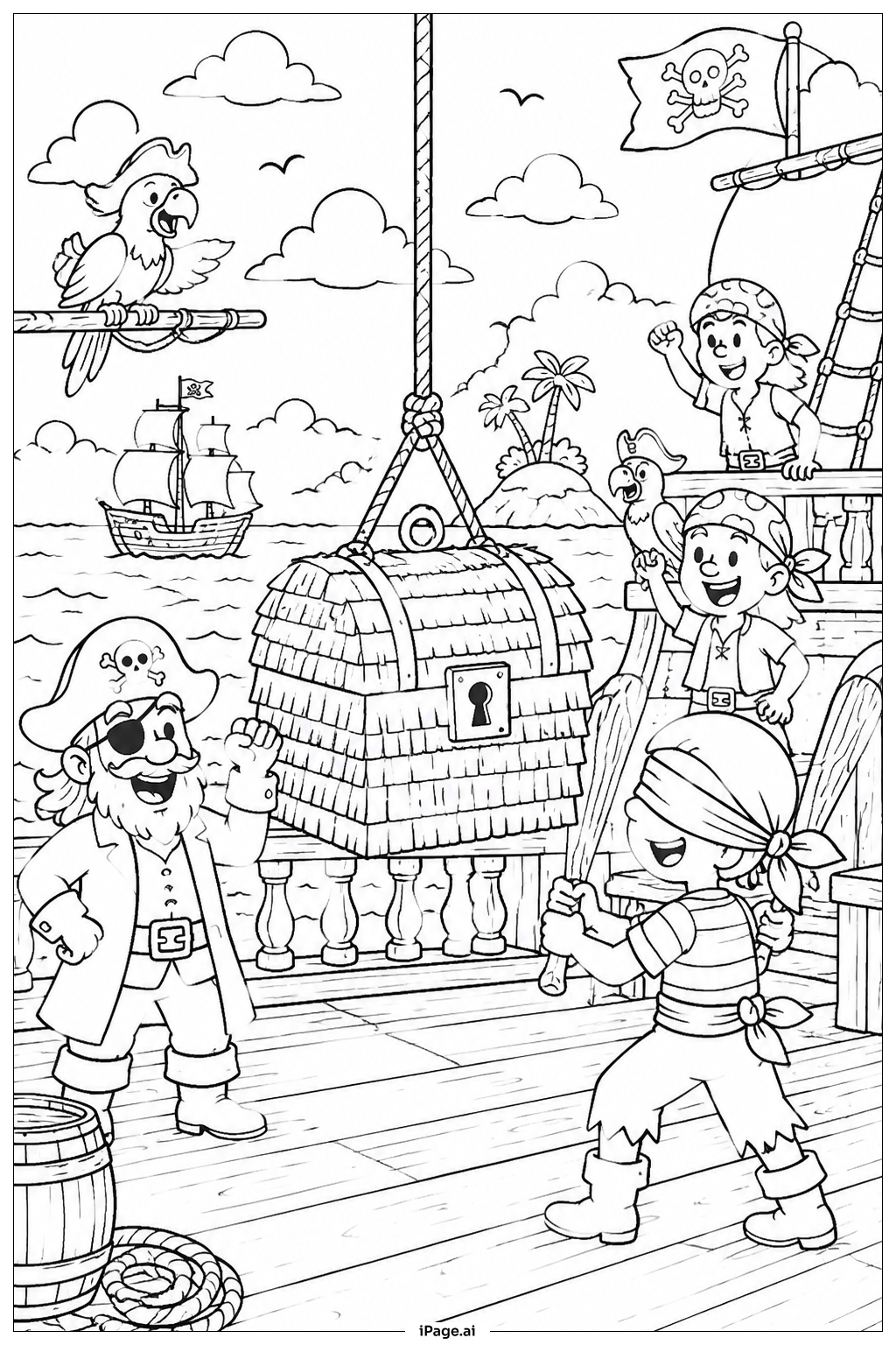 Piñata del tesoro pirata