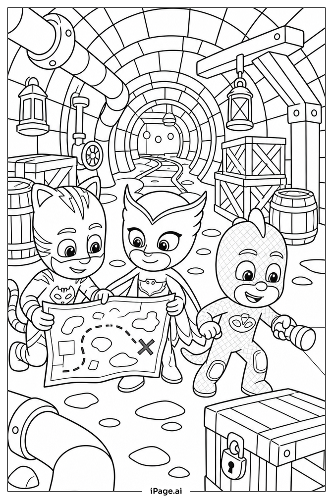 PJ Mask 지하 터널 탐색