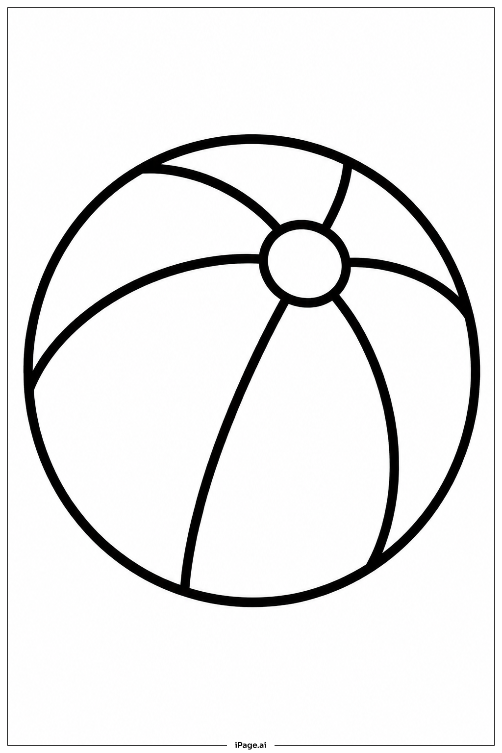 Plain Round Beach Ball Coloring Page