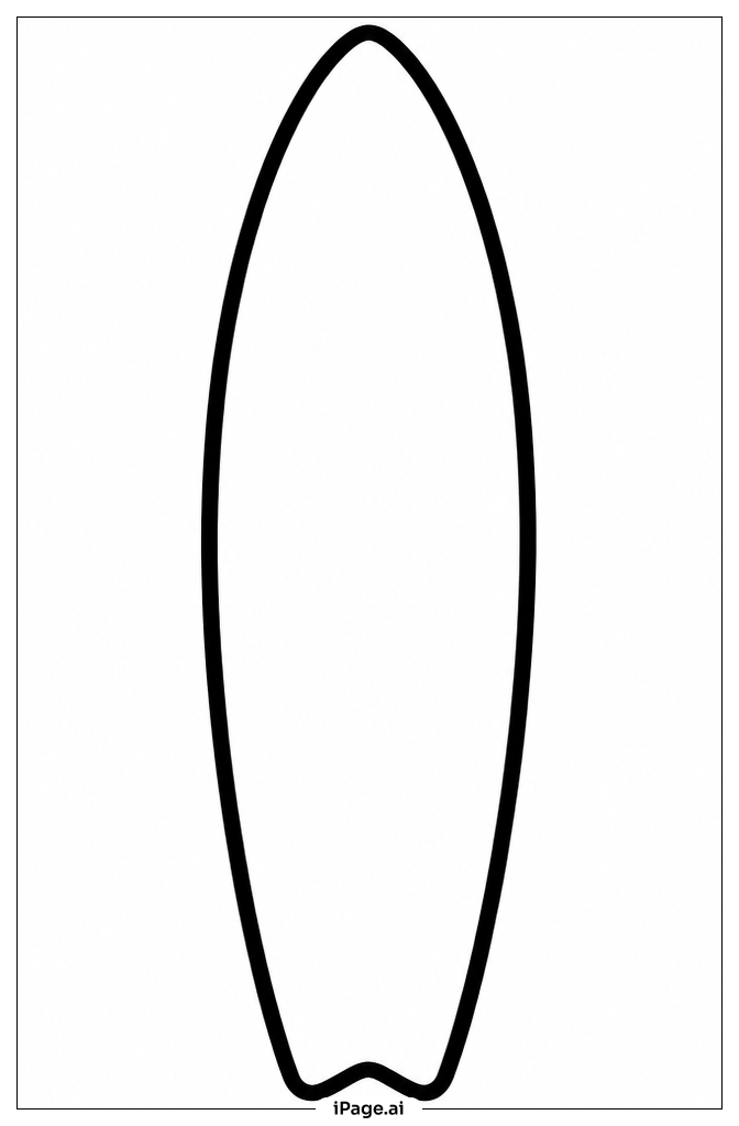 Plain Surfboard Coloring Page