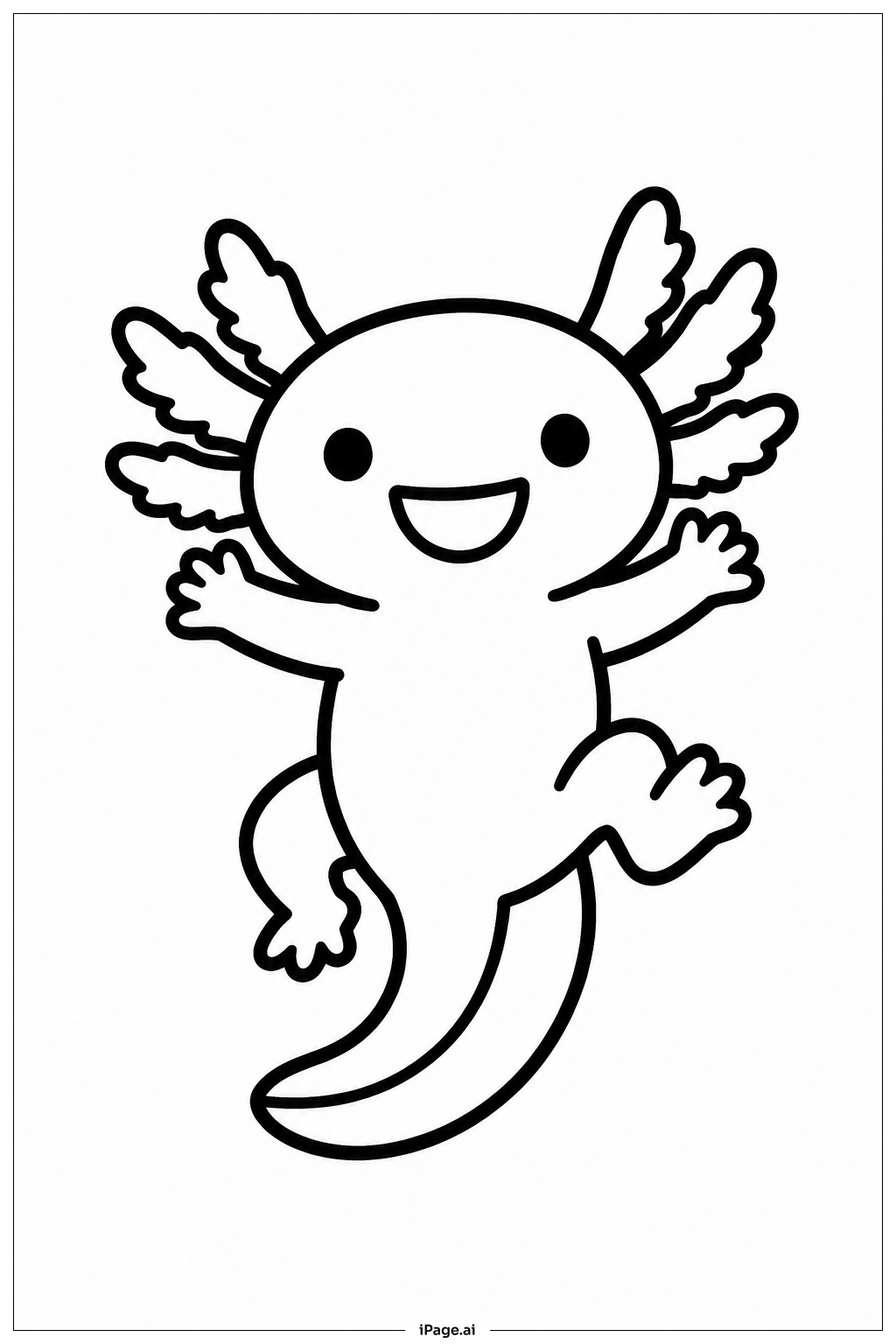 遊び好きなアホロートルの塗り絵ページ