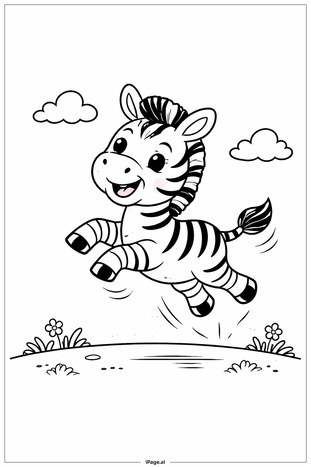 Trang tô màu Ngựa Vằn Vui Nhộn Nhảy Múa