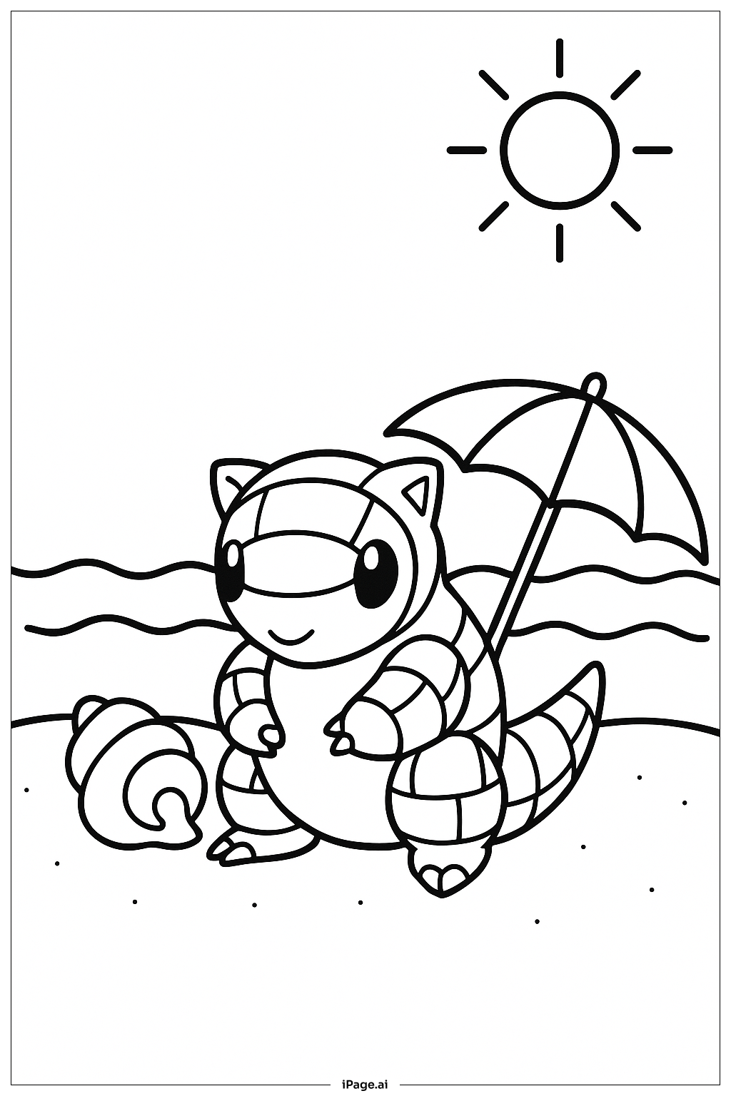 Pokemon At Beach Coloring Page 