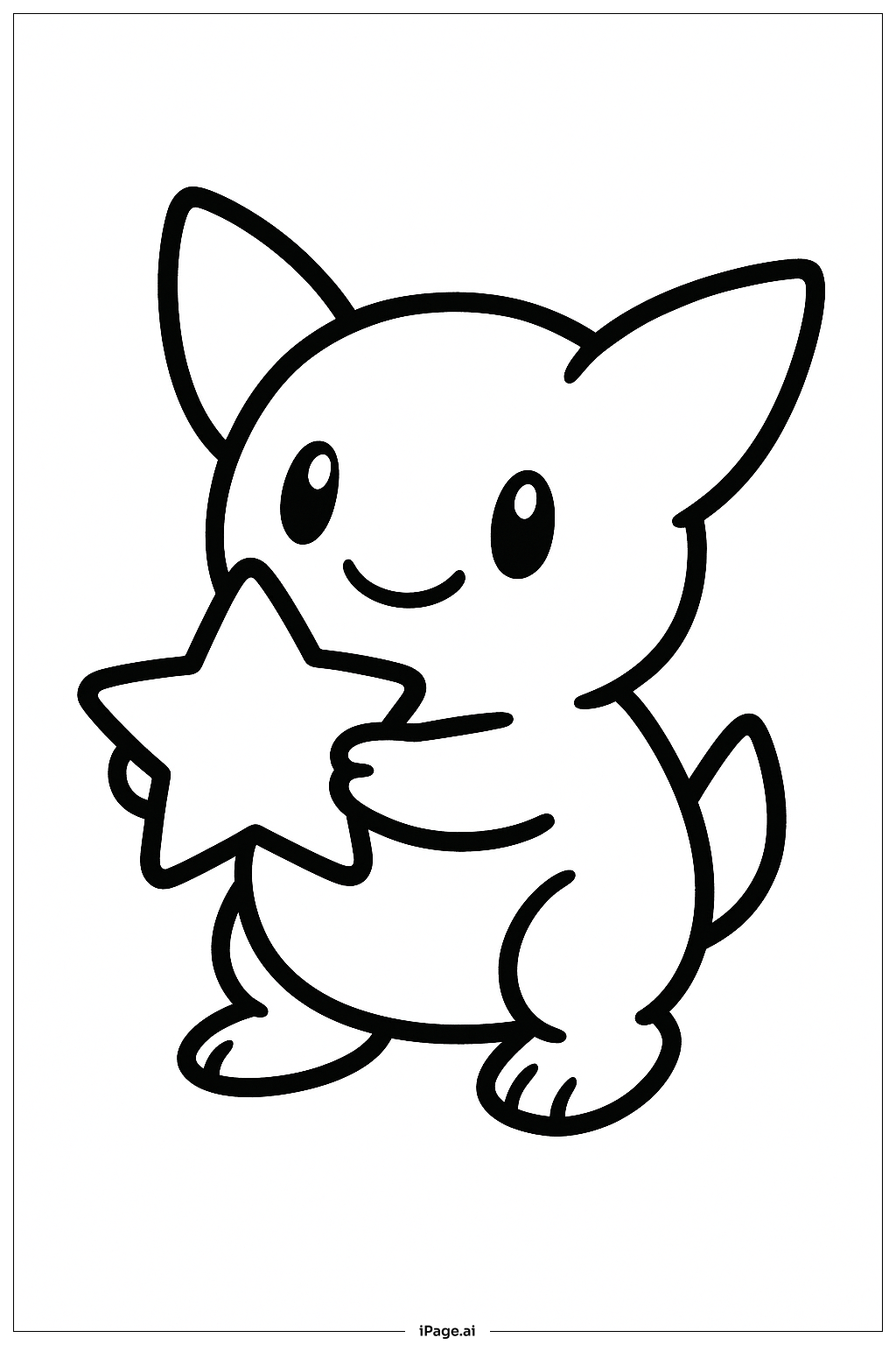 Trang tô màu Pokemon Cầm Ngôi Sao