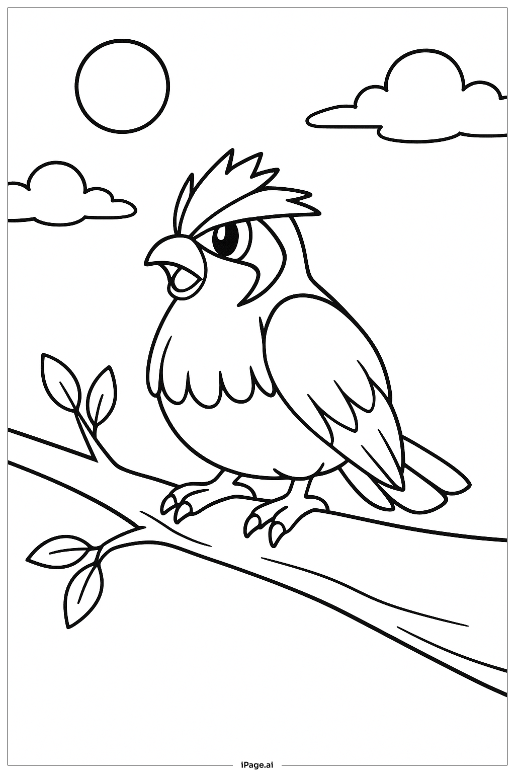 寶可夢 波波 枝頭上著色頁