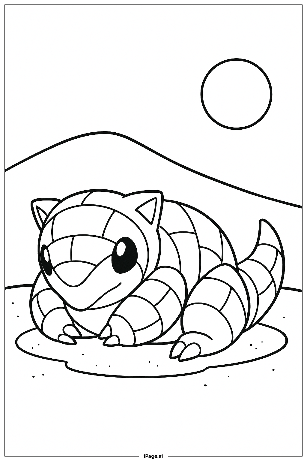 寶可夢穿山鼠在沙地上著色頁