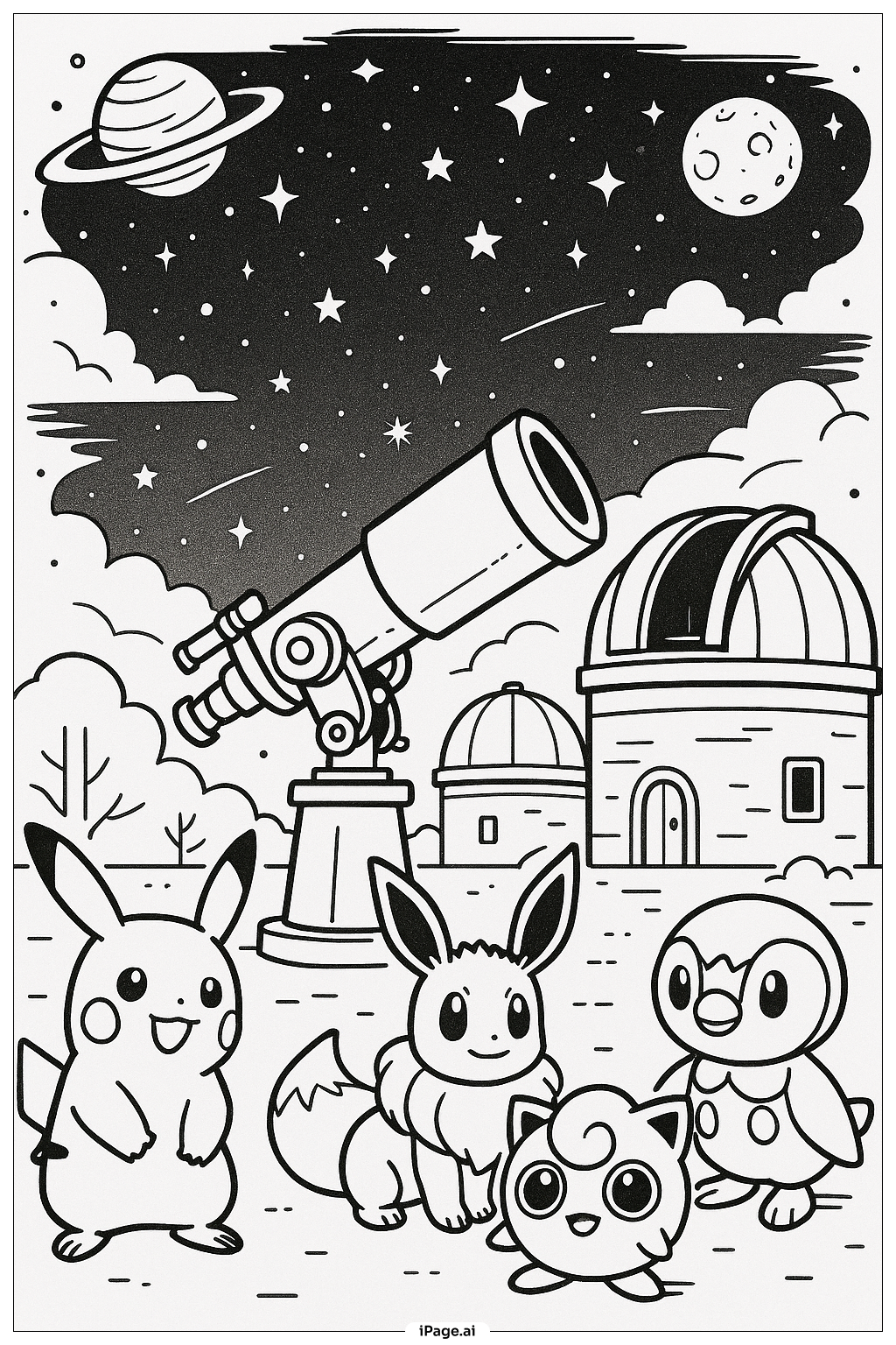 寶可夢太空天文台著色頁