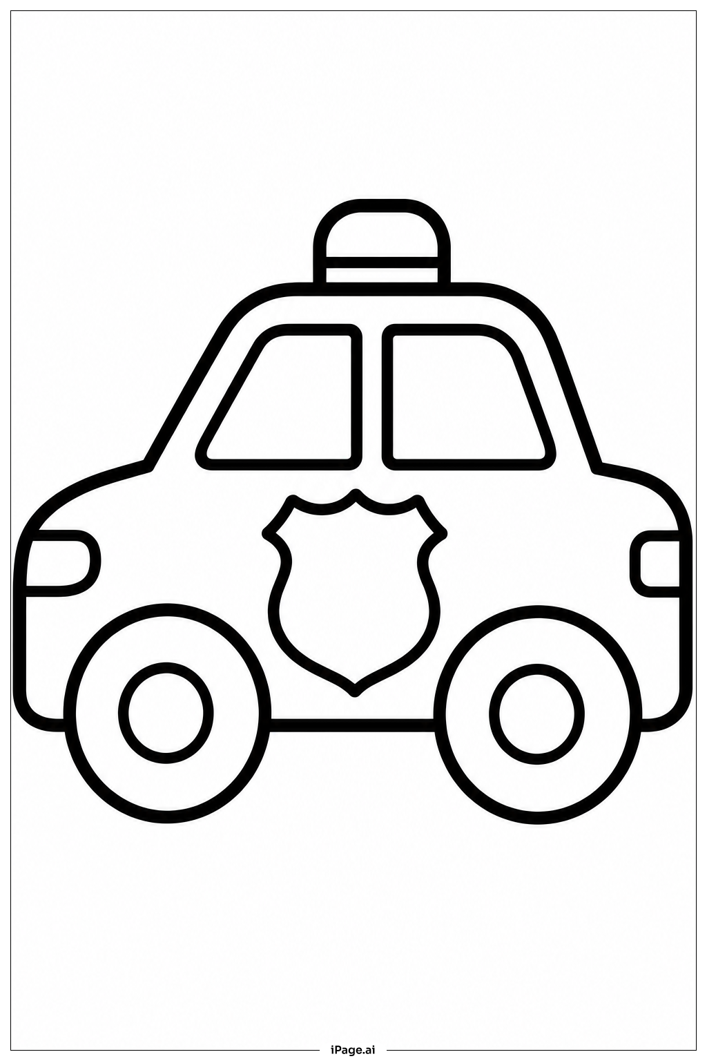  Polizeiauto und Abzeichen Ausmalseite 