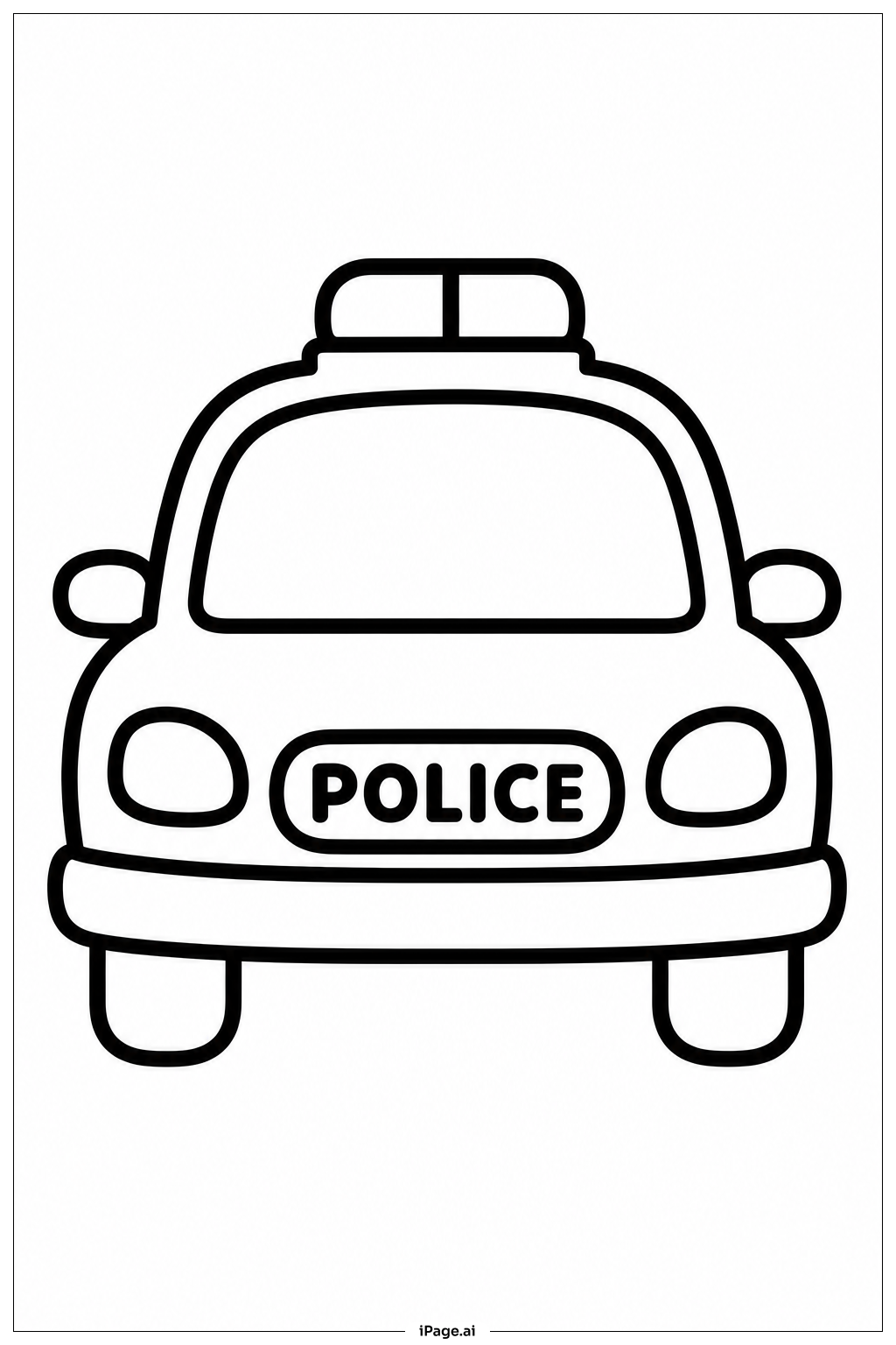  Polizeiauto fährt vorwärts Ausmalseite 