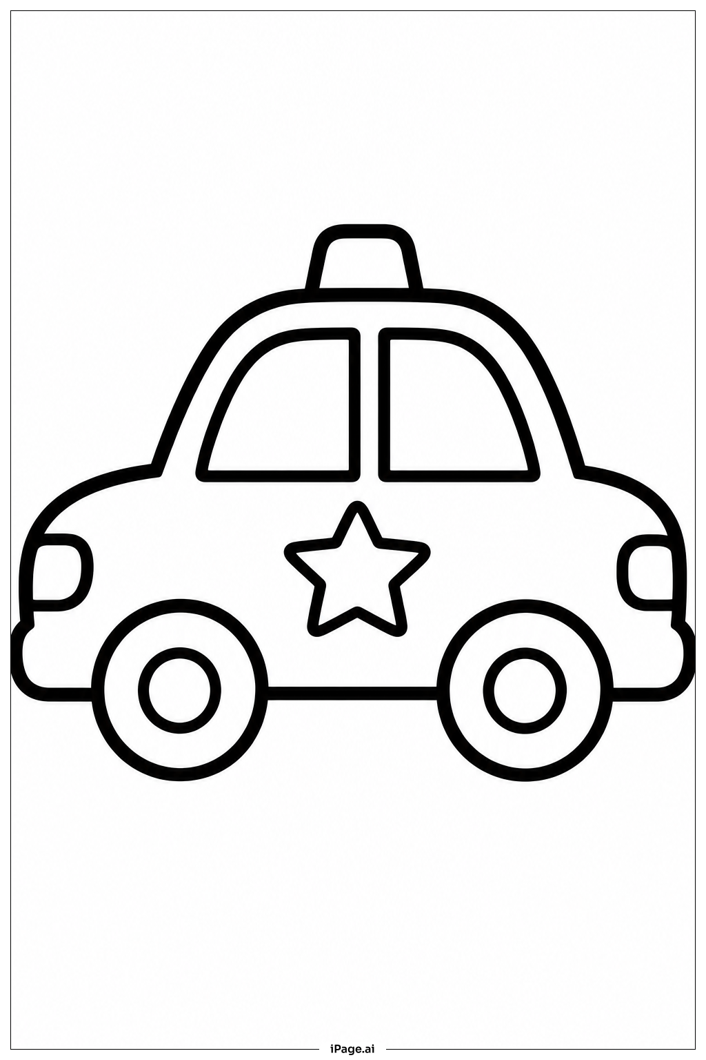  Polizeiauto auf Patrouille Ausmalseite 