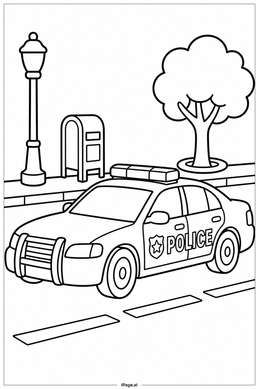 街道上的警车填色页