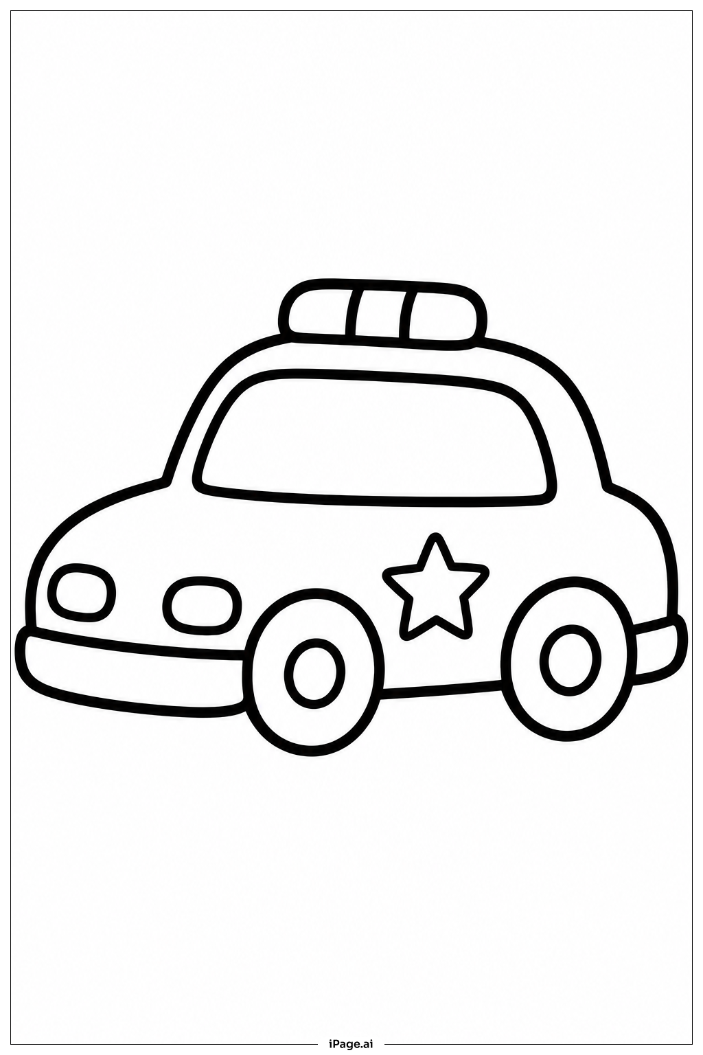 警车安详姿态填色页