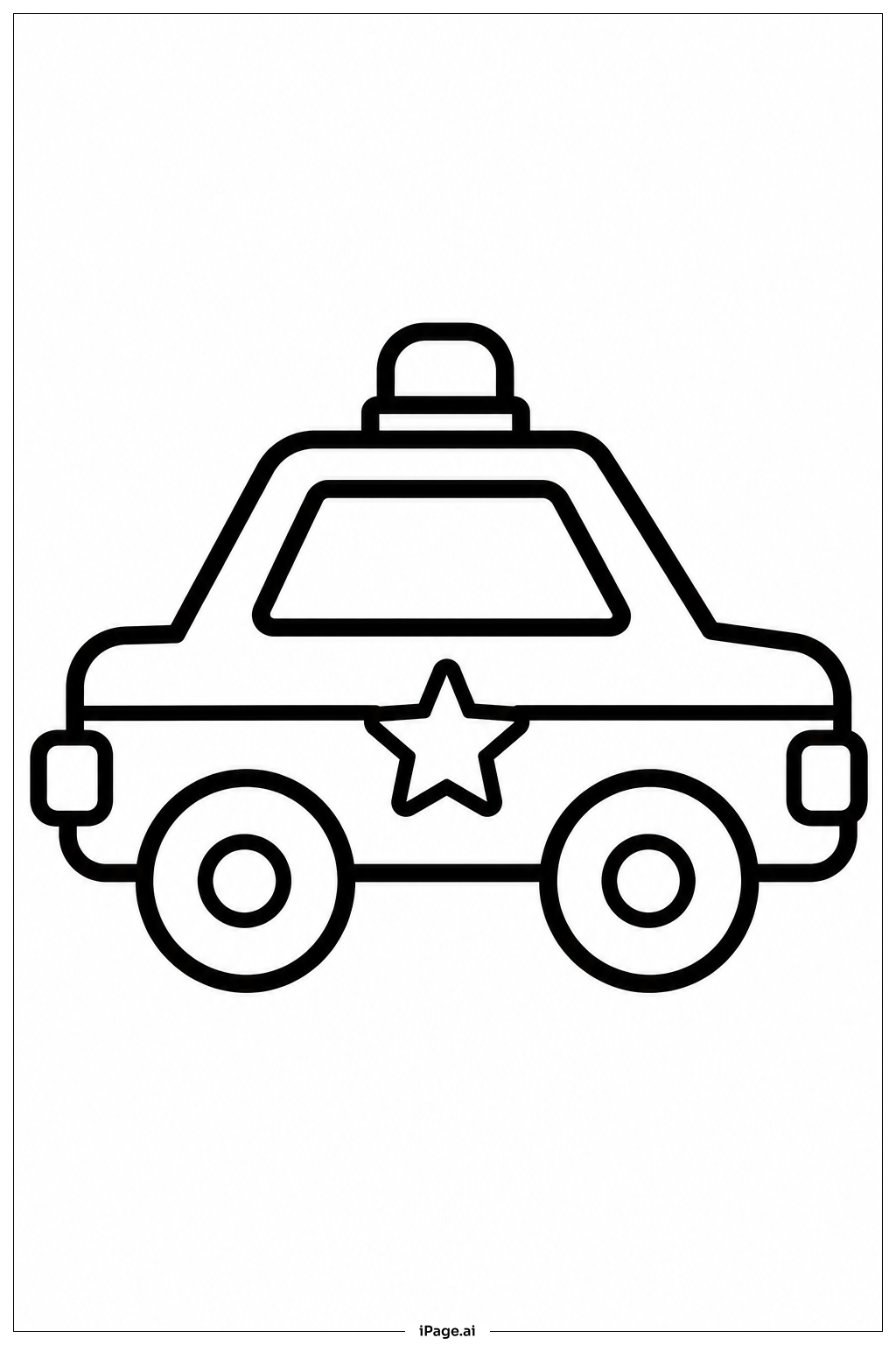 Polizeiauto Einfache Umrisszeichnung
