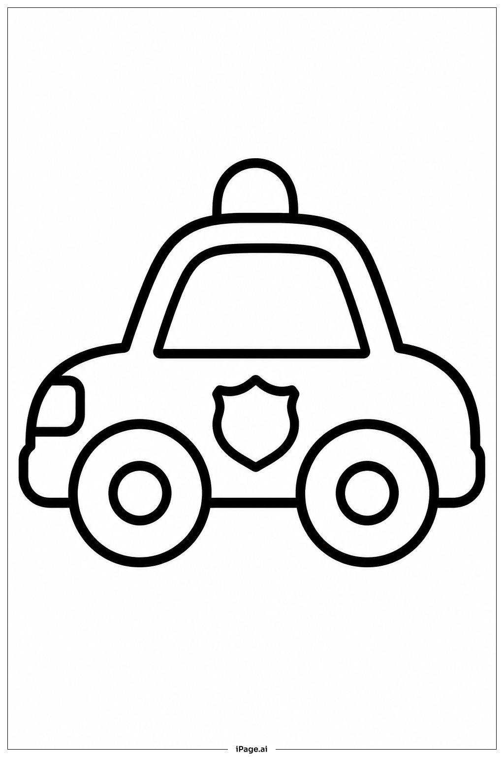  Polizeiauto mit großen Rädern Ausmalseite 