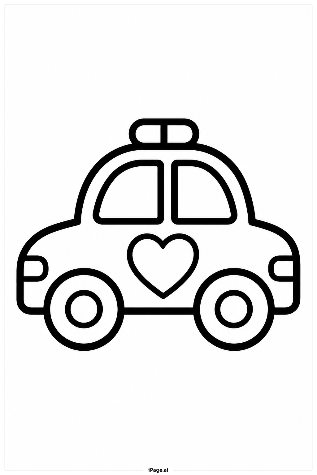  Polizeiauto mit Herz Ausmalseite 