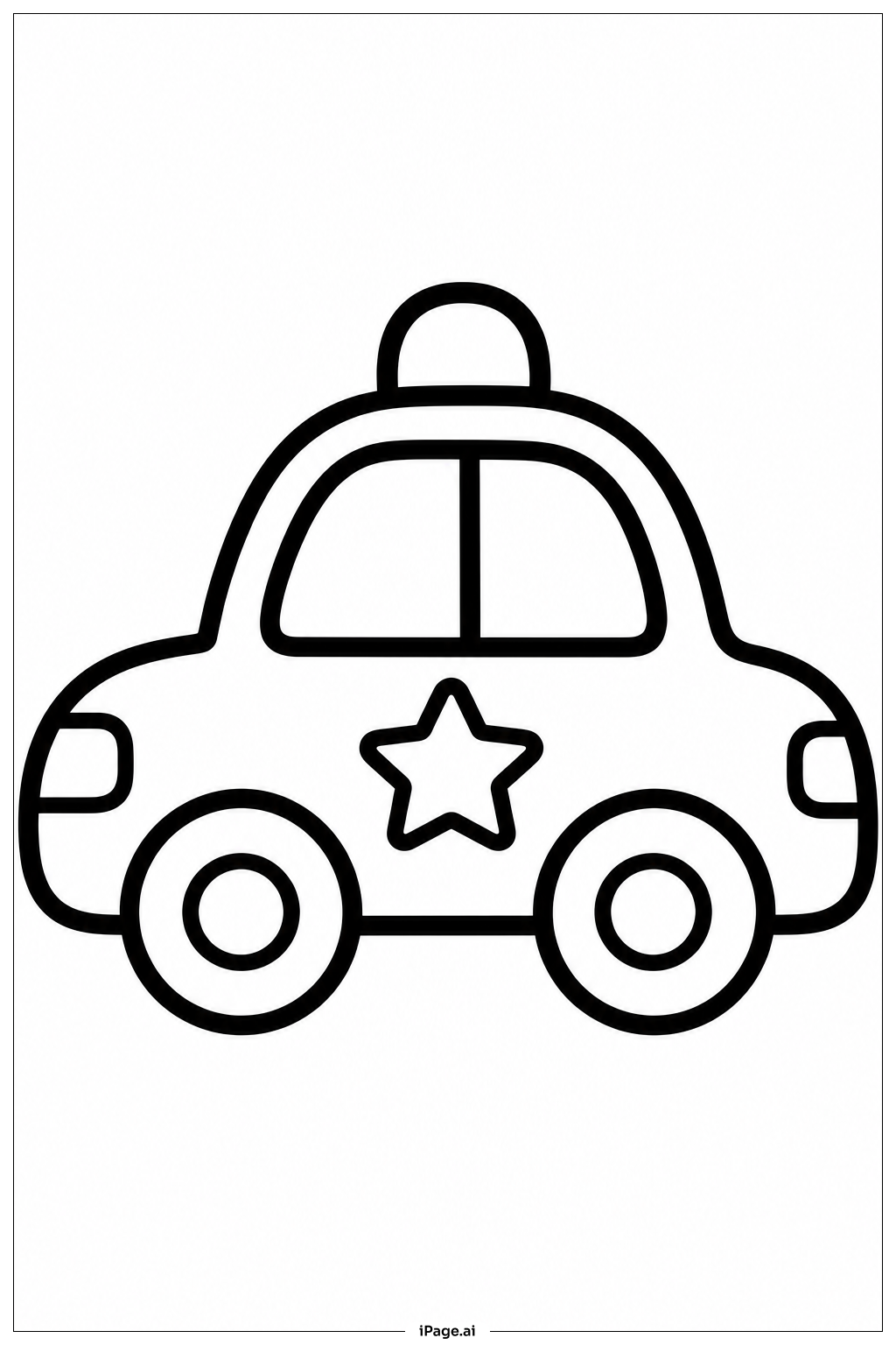 Polizeiauto mit Sirene Ausmalseite 