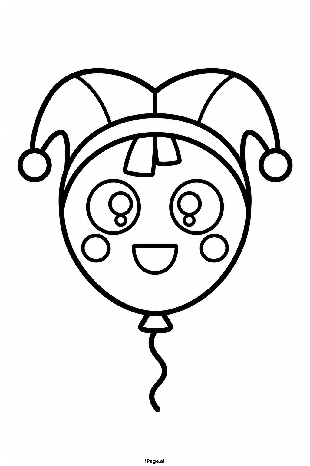 Página para colorir de Pomni com Balão Grande