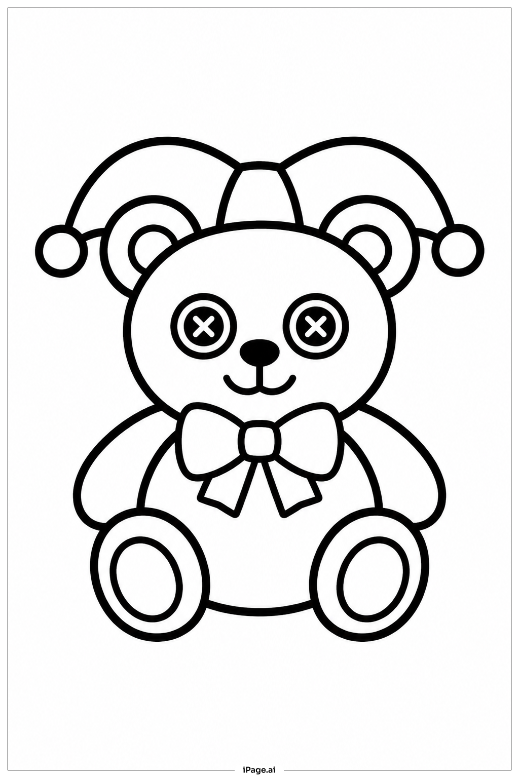 Página para colorir de Pomni Ursinho de Pelúcia