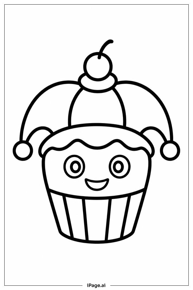 Página para colorir de Pomni Cupcake