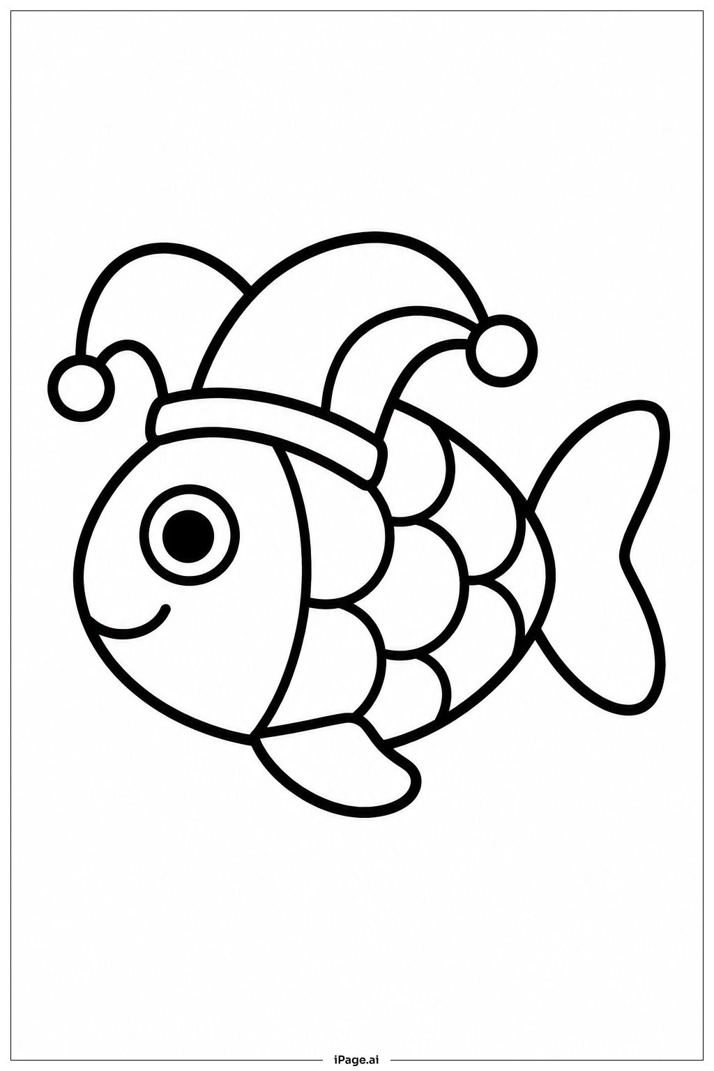Página para colorir de Pomni Peixe Fofo