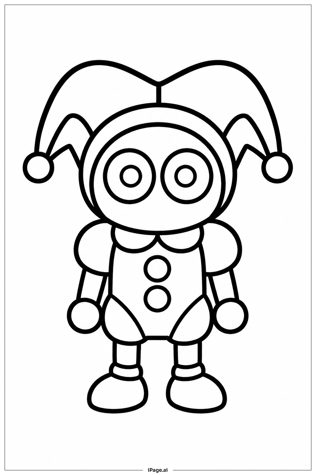 Página para colorir de Pomni Friendly Robot