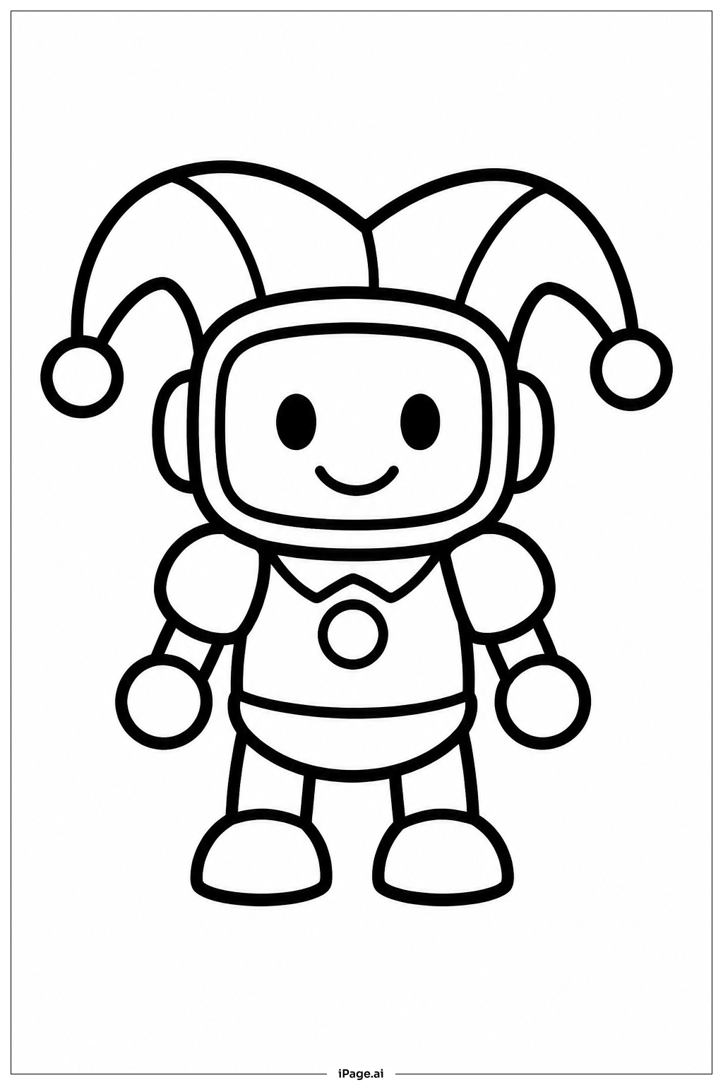 Page de coloriage Pomni Robot Amical