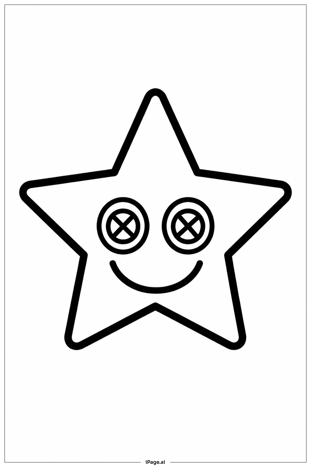 Página para colorir de Pomni Estrela Feliz