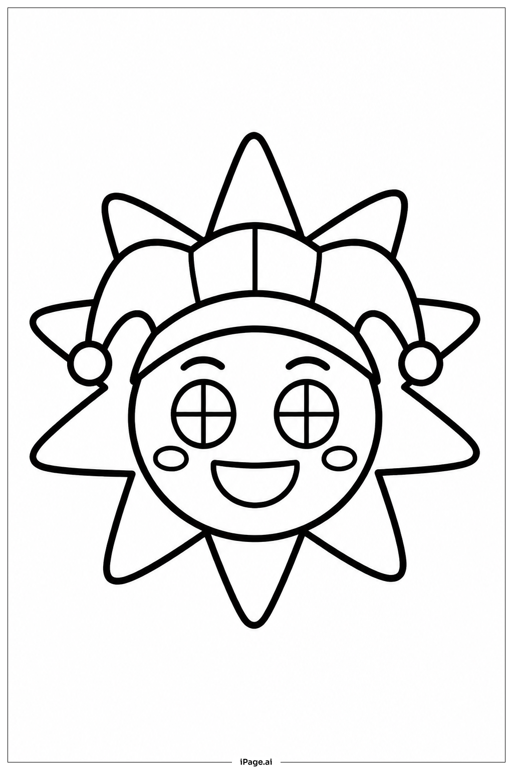 Página para colorir de Pomni Sol Sorridente