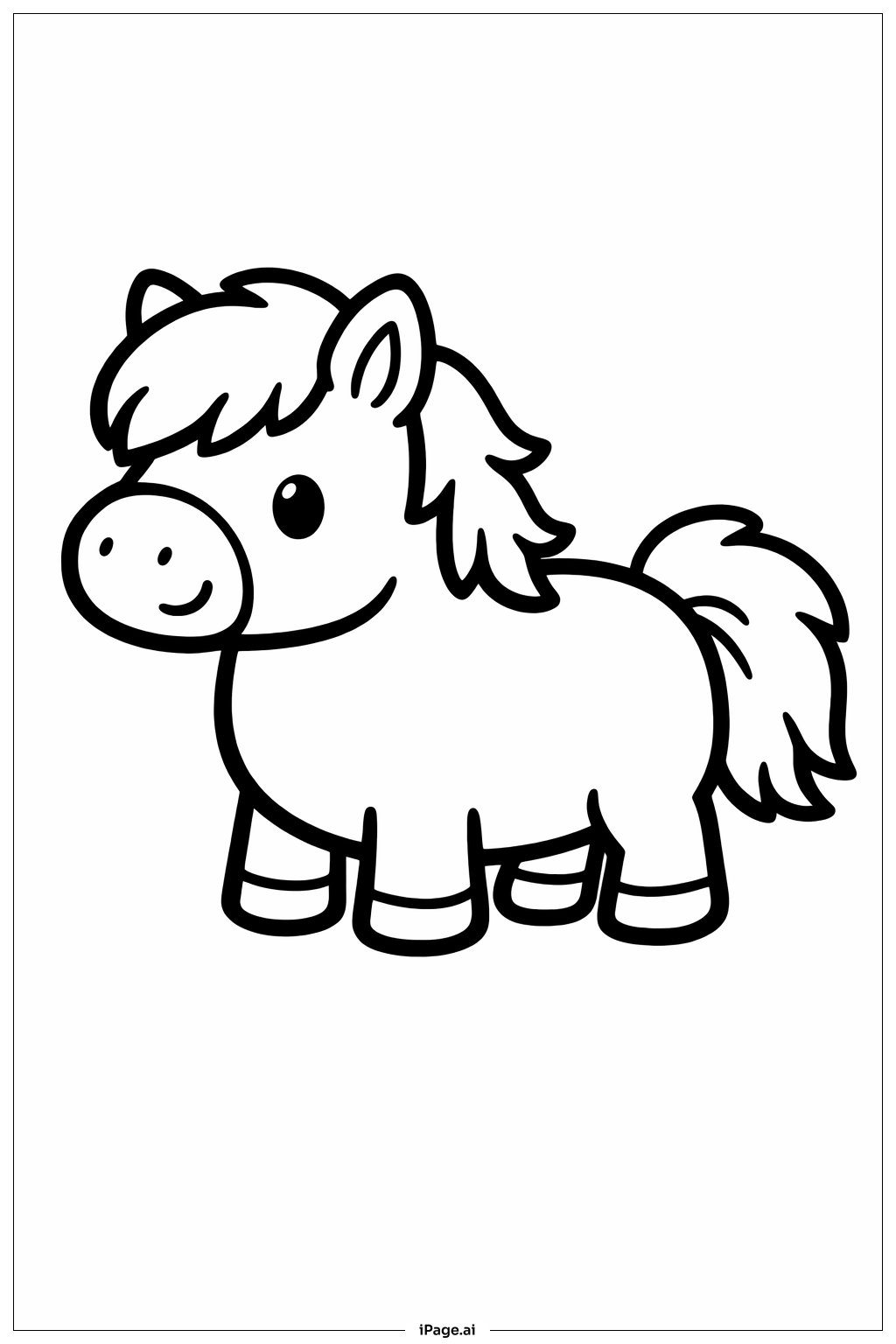 Pony Horse Small Coloring Page