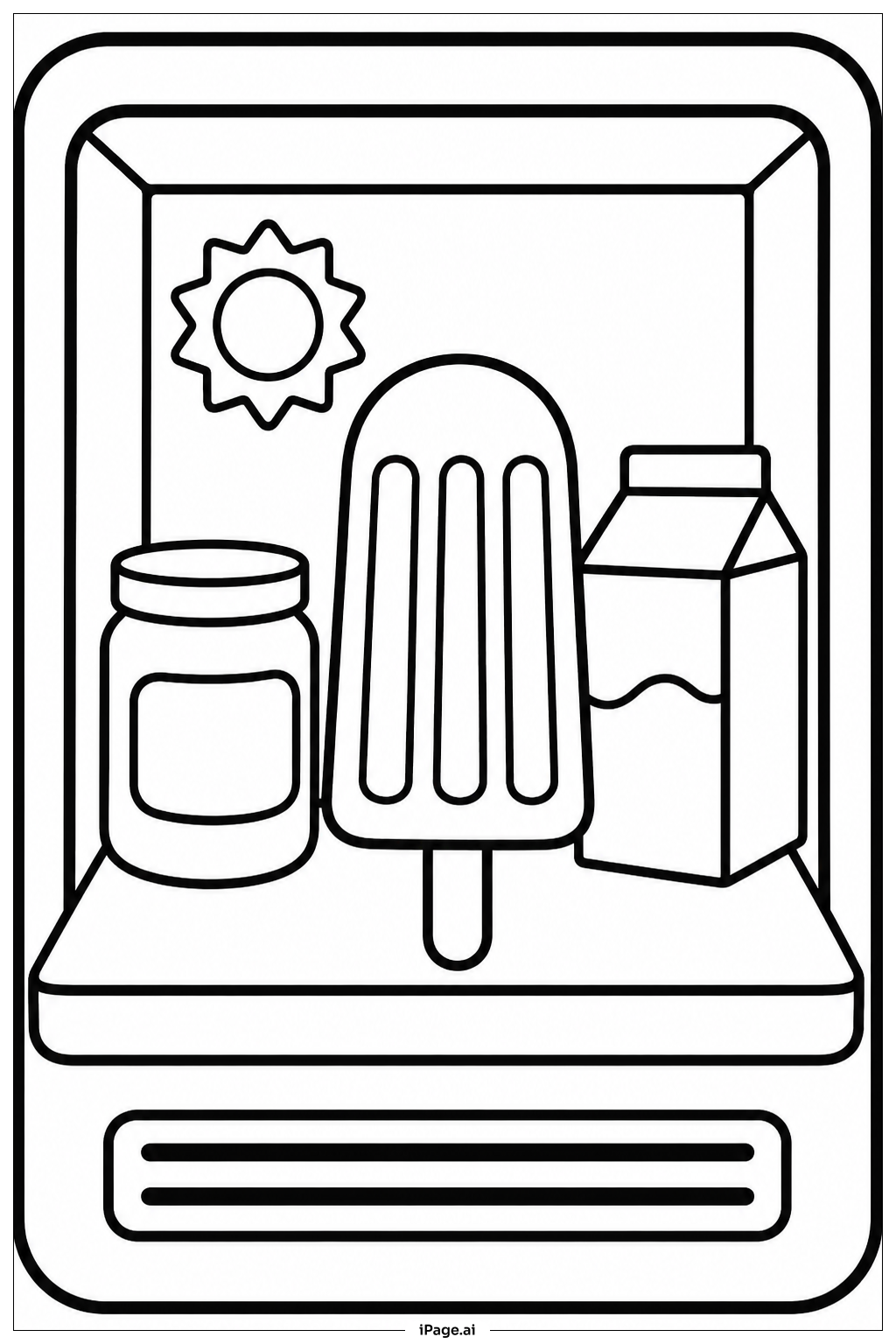 Popsicle In Icebox Coloring Page