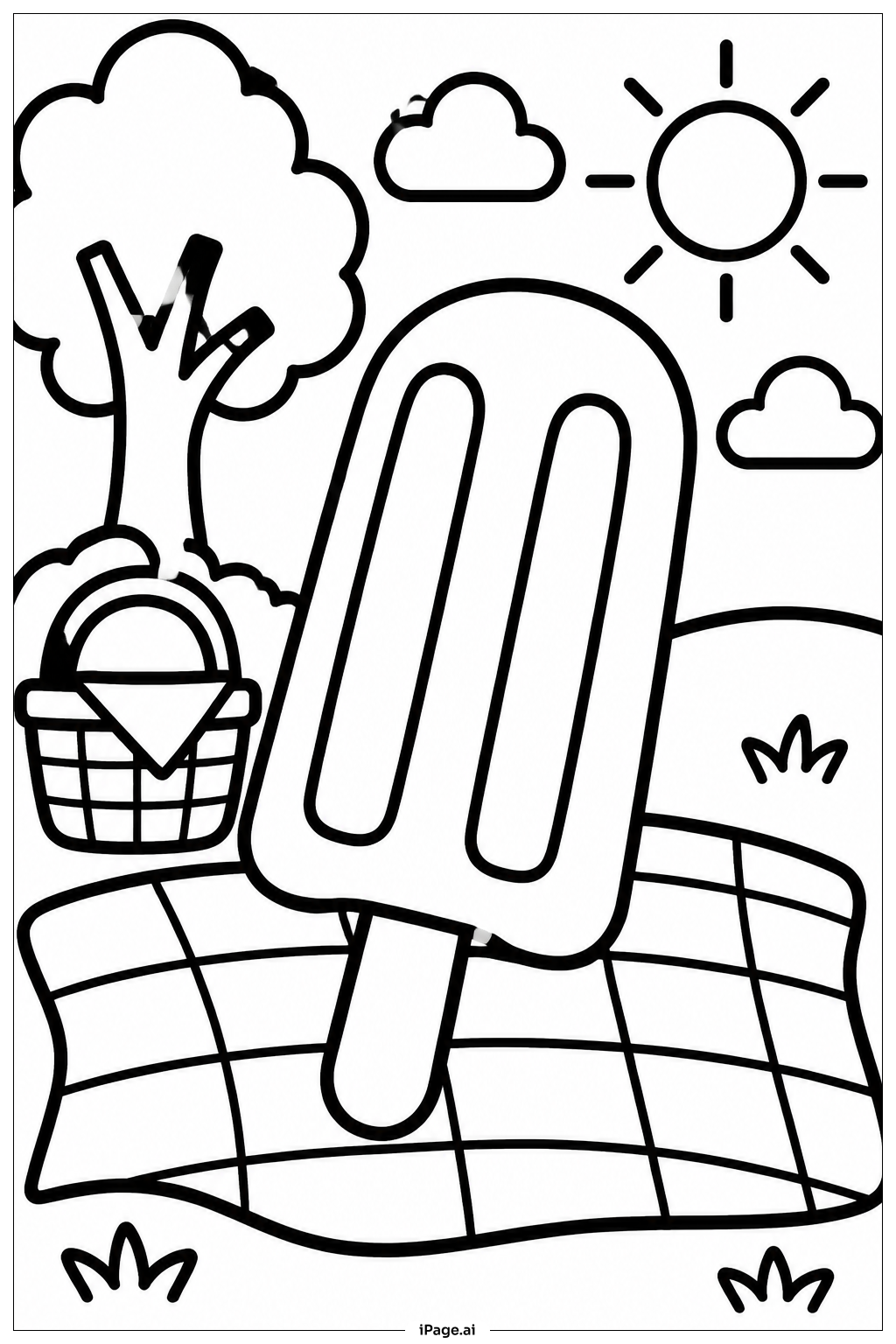 Popsicle On Blanket Coloring Page